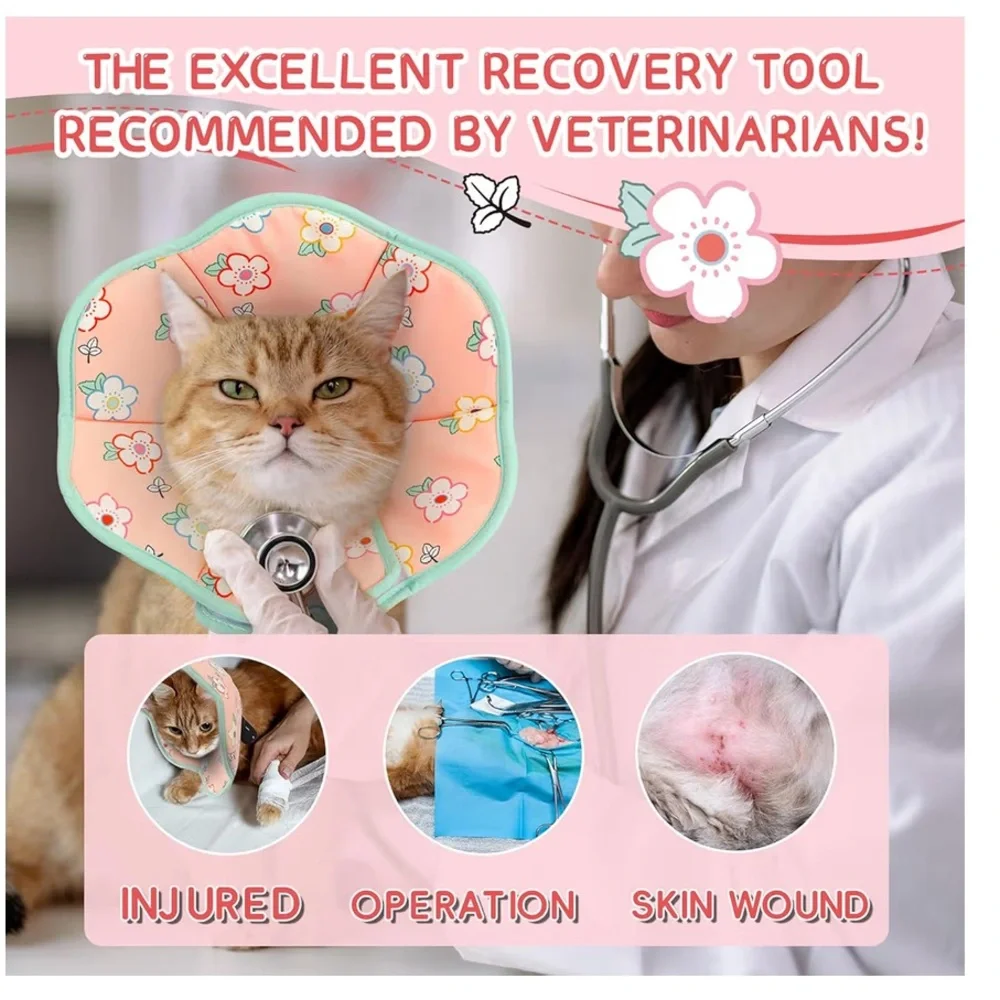 Cat Cone Collar Soft for Wound Healing(size S(Circumference:5.1''-7.87''in)